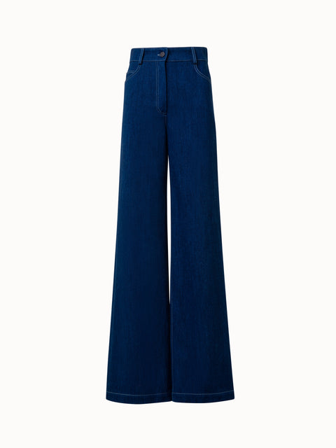 Weite Baumwoll-Denim-Hose