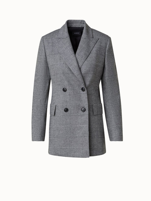 Karierter Blazer aus Wolle und Kaschmir