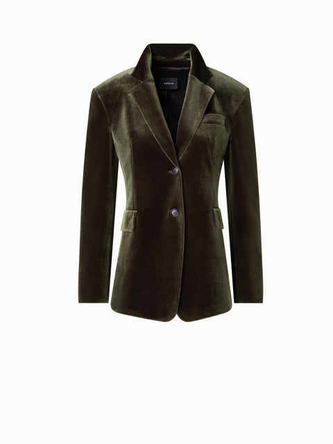 Samt-Blazer mit Stretch