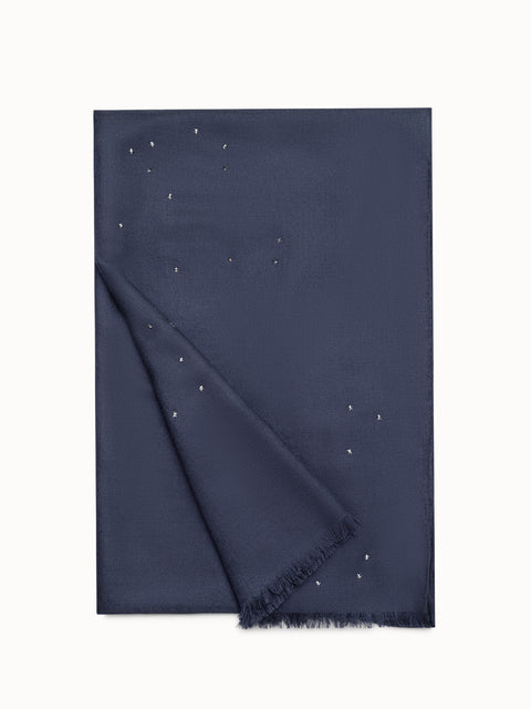 Kaschmir-Seiden-Schal mit Swarovski-Sternen