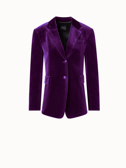 Samt-Blazer mit Stretch