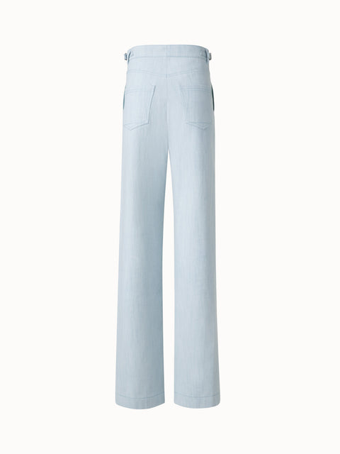 Weite Baumwoll-Stretch-Denim-Hose