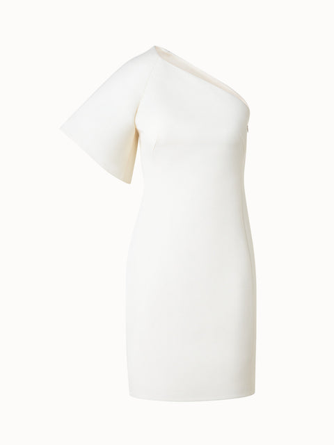 One-Shoulder Cocktailkleid aus Woll-Doubleface