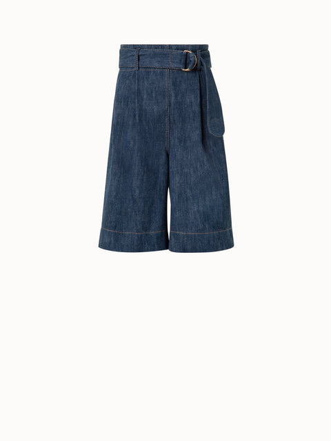 Hochtaillierte Bermuda-Shorts aus Sailor Denim