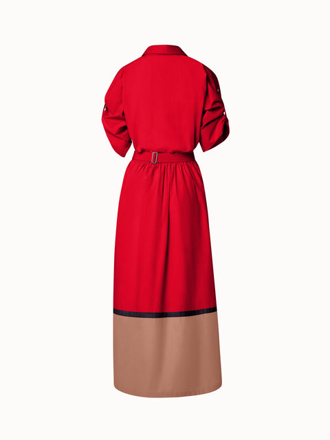 Colorblock Kleid aus Baumwoll-Popeline