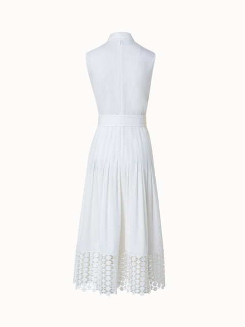 Kleid aus Baumwoll-Popeline mit Kaleidoskop-Tupfen-Stickerei