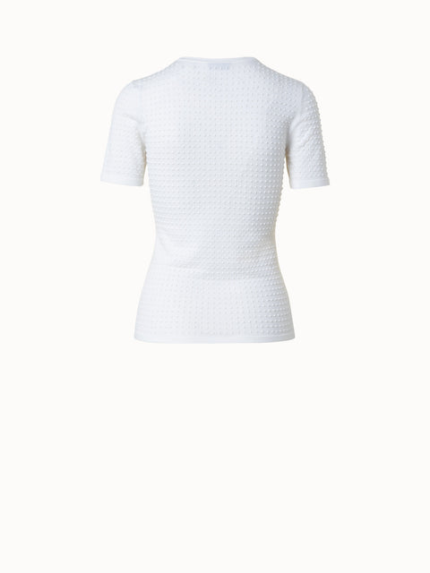 Pullover aus Baumwoll-Stretch-3D-Strick