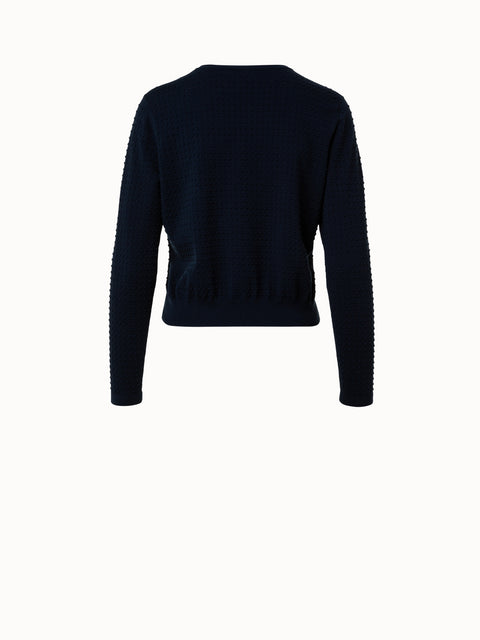 Pullover aus Baumwoll-Stretch-3D-Strick