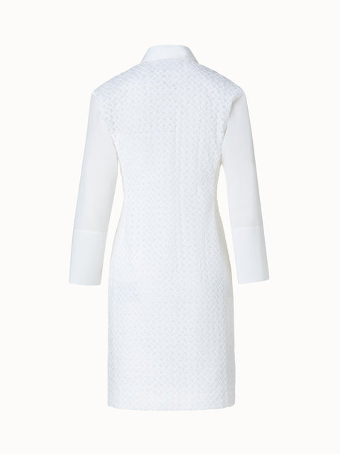 Tunika Kleid aus Baumwoll-Popeline mit 3D Applikation