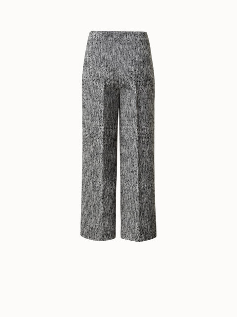 Weite Tweed-Hose aus einer Baumwollmischung