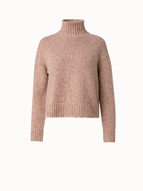 Cropped Kaschmir-Tweed-Pullover