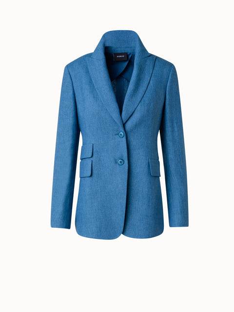 Langer Leinen-Blazer mit langem Revers