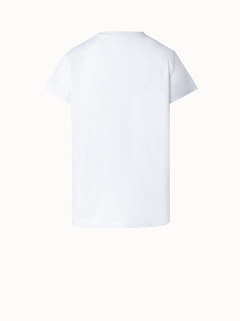 T-Shirt aus Baumwoll-Jersey mit Poppy-Einsatz