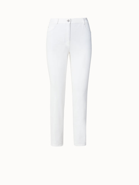 Slim Stretch-Denim-Hose mit geradem Bein