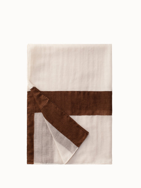 Schal aus Seide und Kaschmir mit geometrischem Colorblock-Print