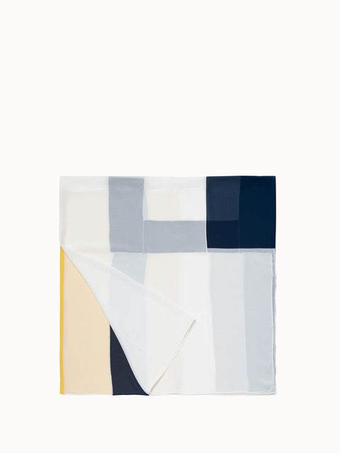 Schal aus Seide mit geometrischem Colorblock-Print