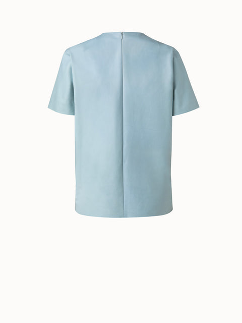Luxuriöse T-Shirt-Bluse aus Lamm-Nappa