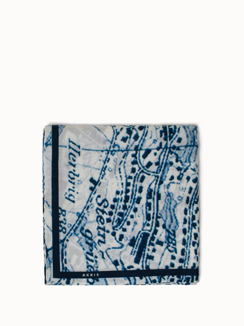 Kaschmir-Seidenschal mit St. Galler Kartendruck